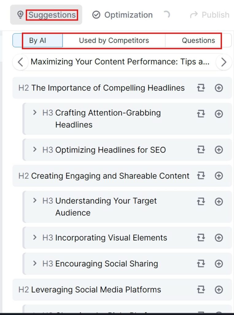 contentshake article structure suggestions bsed on ai research