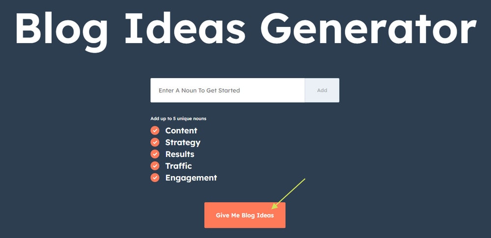 hubspot's blog ideas generator