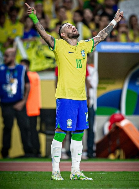 neymar during a brazil football march