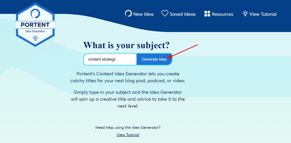 portent content ideas generator