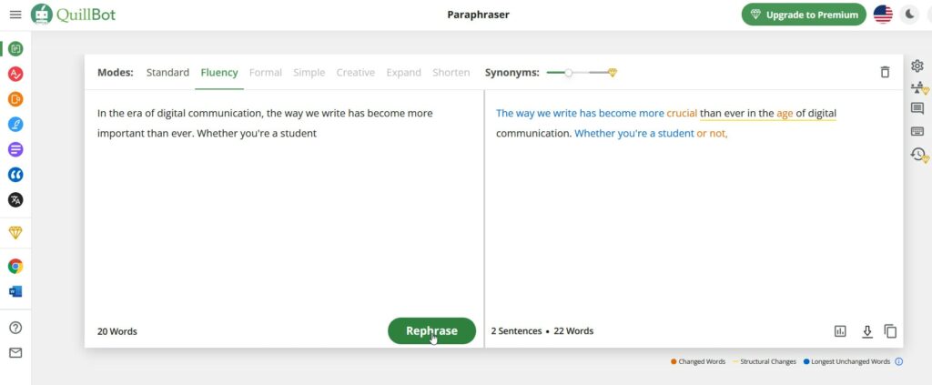 quillbot paraphraser example