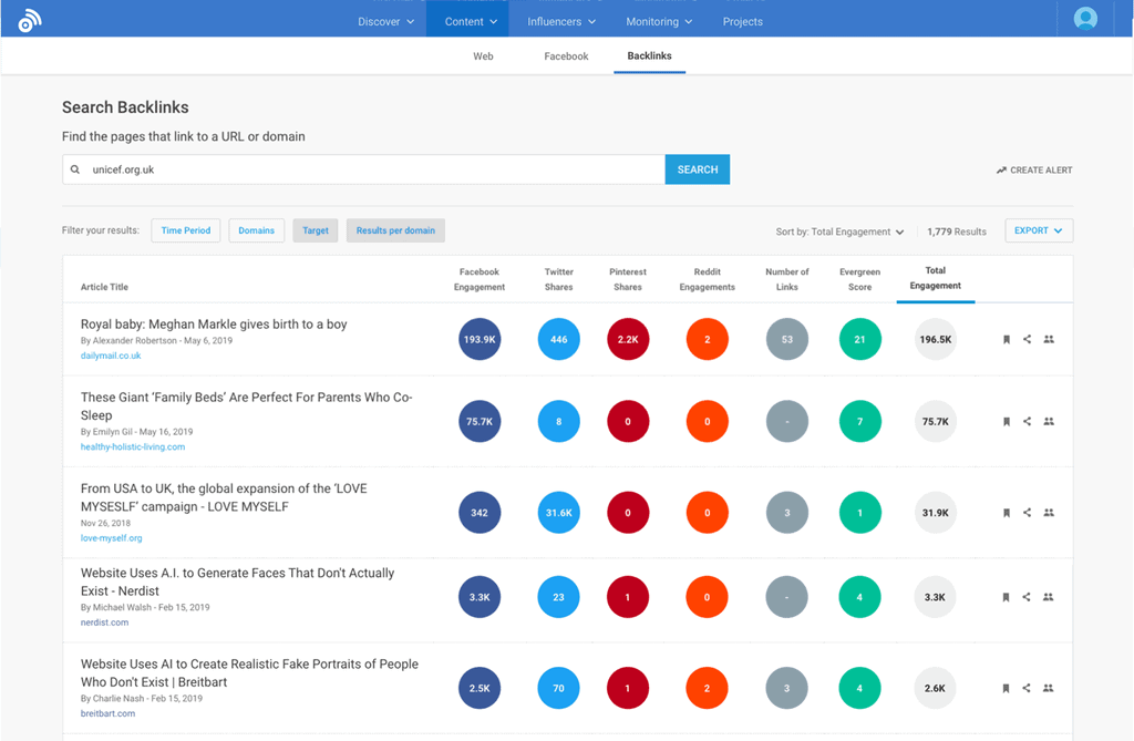 buzzsumo - backlinks