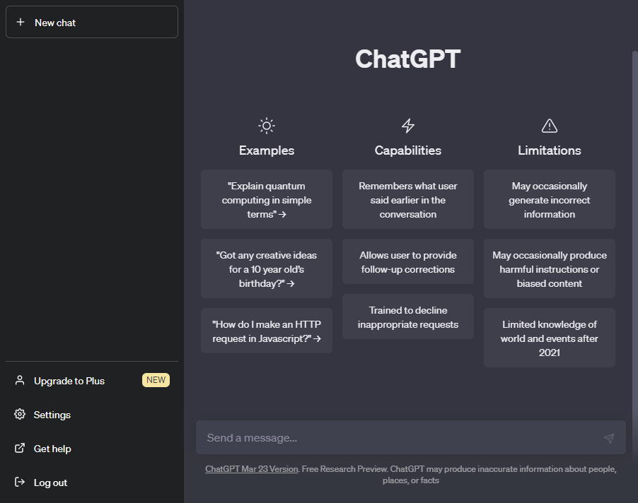 chatgpt dashboard