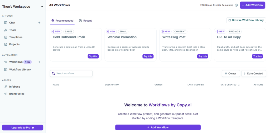 copyai workflows example