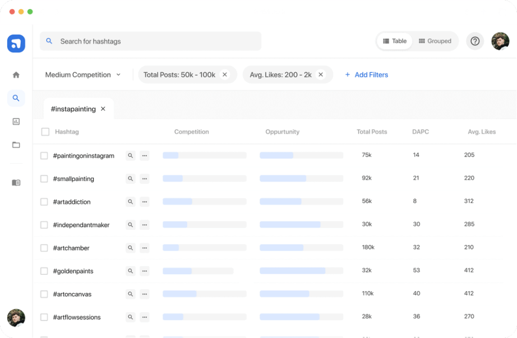 flick hashtag analytics