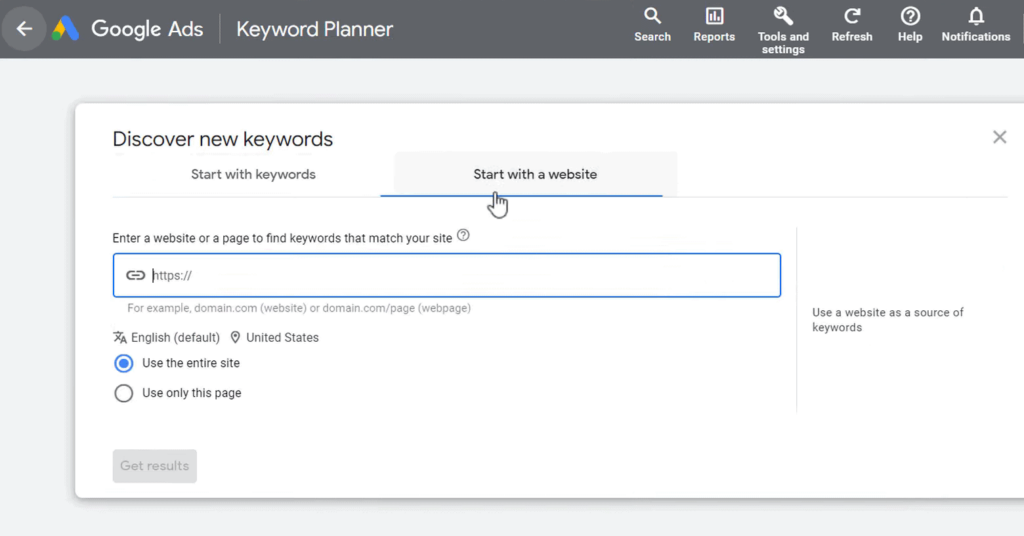 google keyword planner