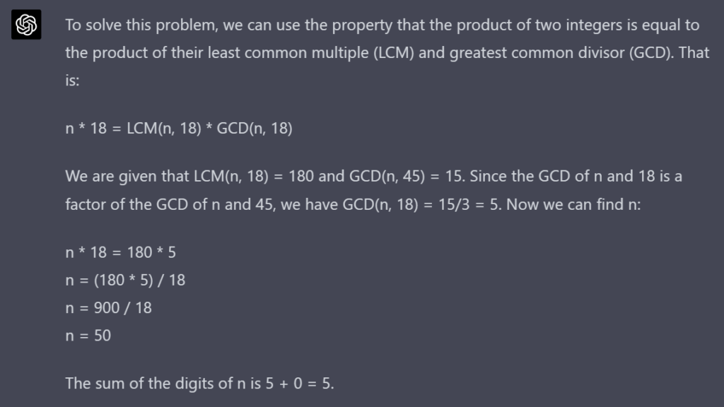 gpt-4 mathematical equation example