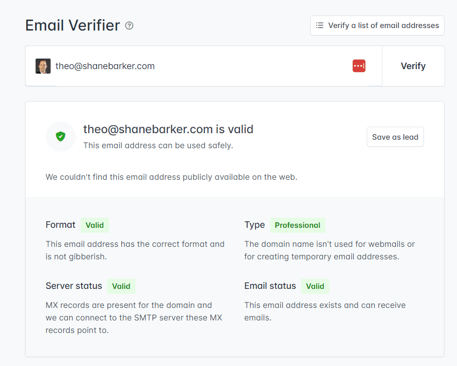 hunter email verifier