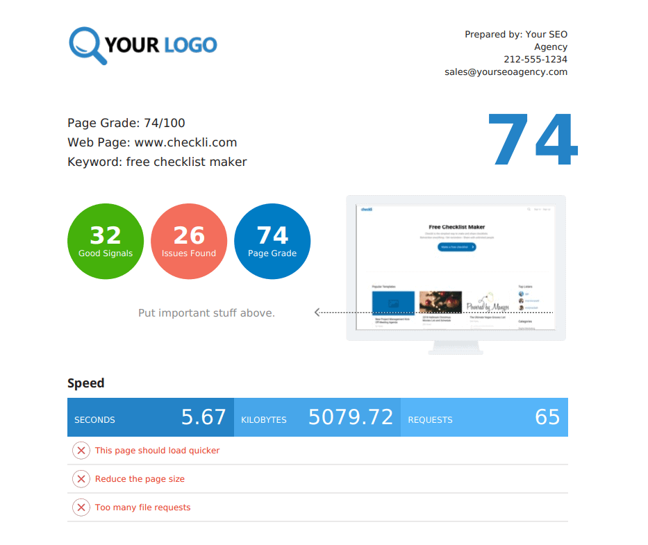 mysiteauditor seo report