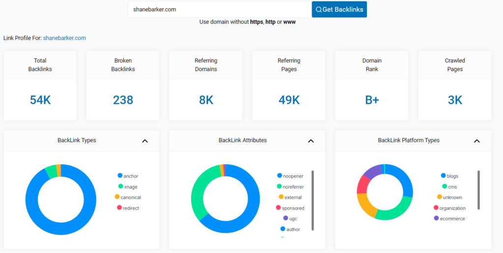 open link profiler backlinks