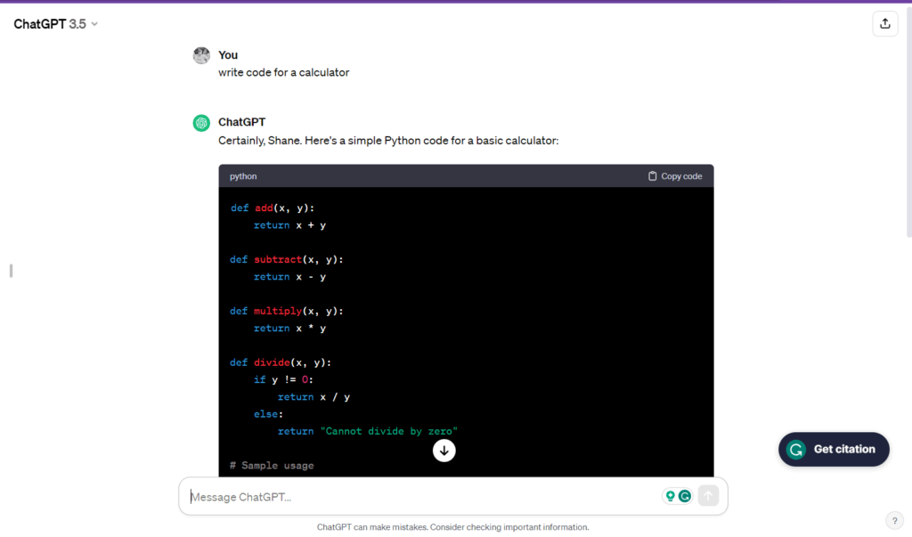 openai chatgpt coding example