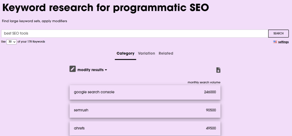 sandboxweb.io keyword search 