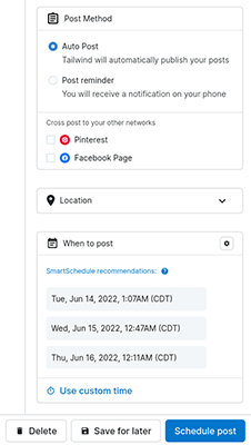 tailwind content scheduler