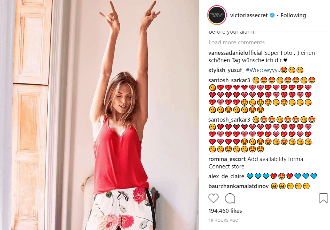 victorias secret - increase instagram engagement