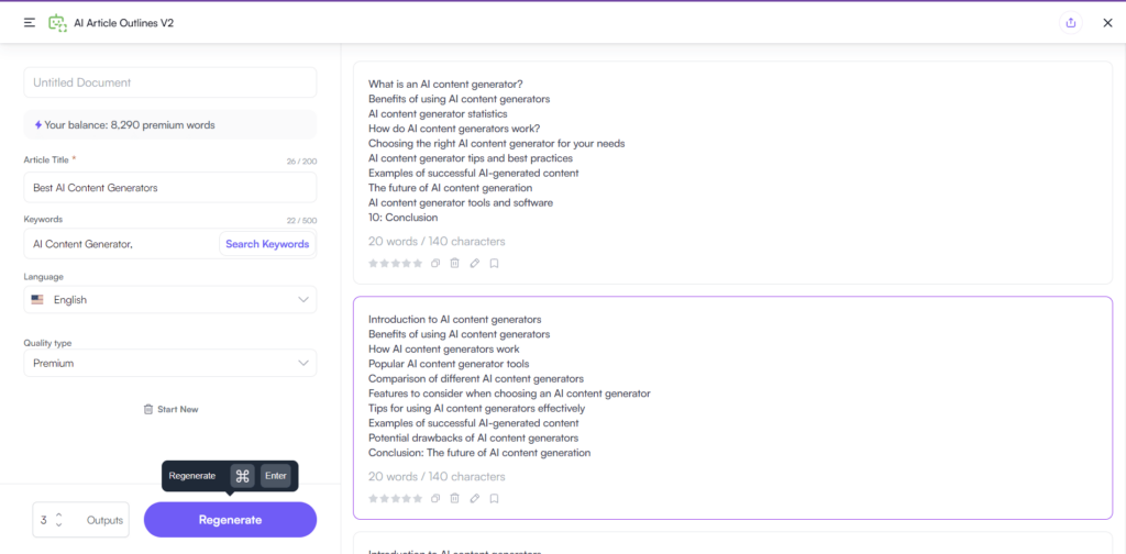 writesonic ai content outline creator