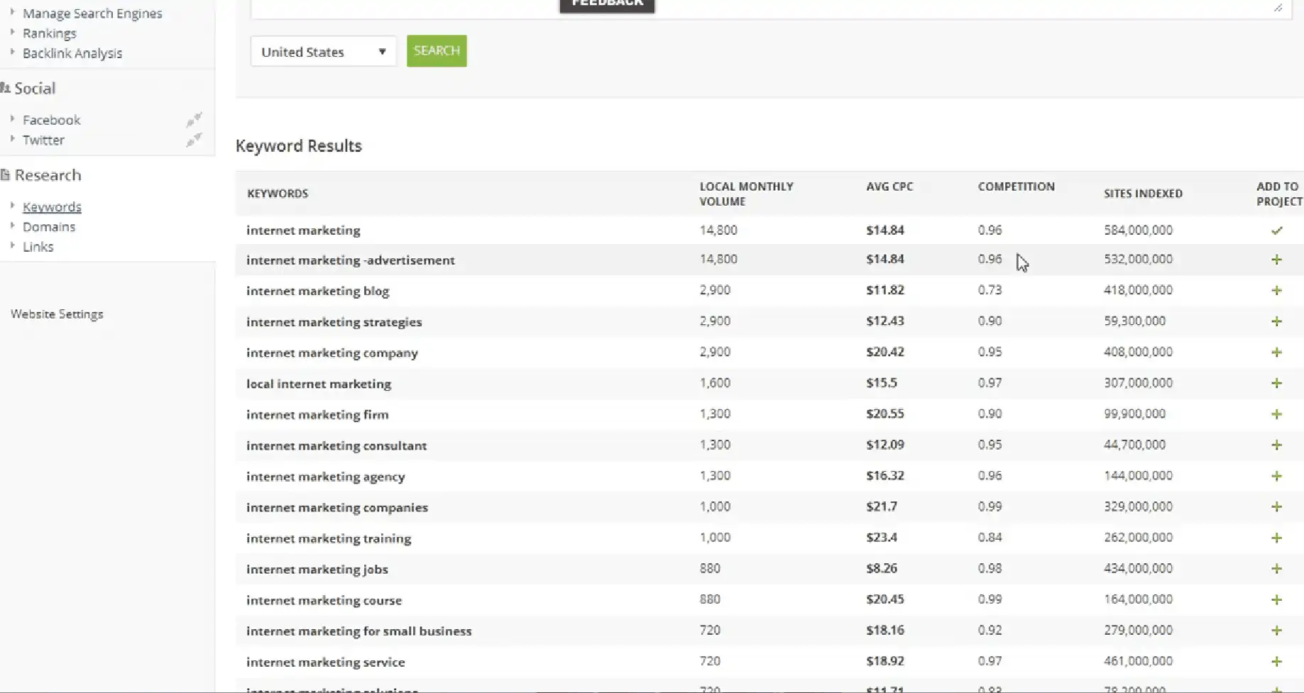 affilotools rank results page