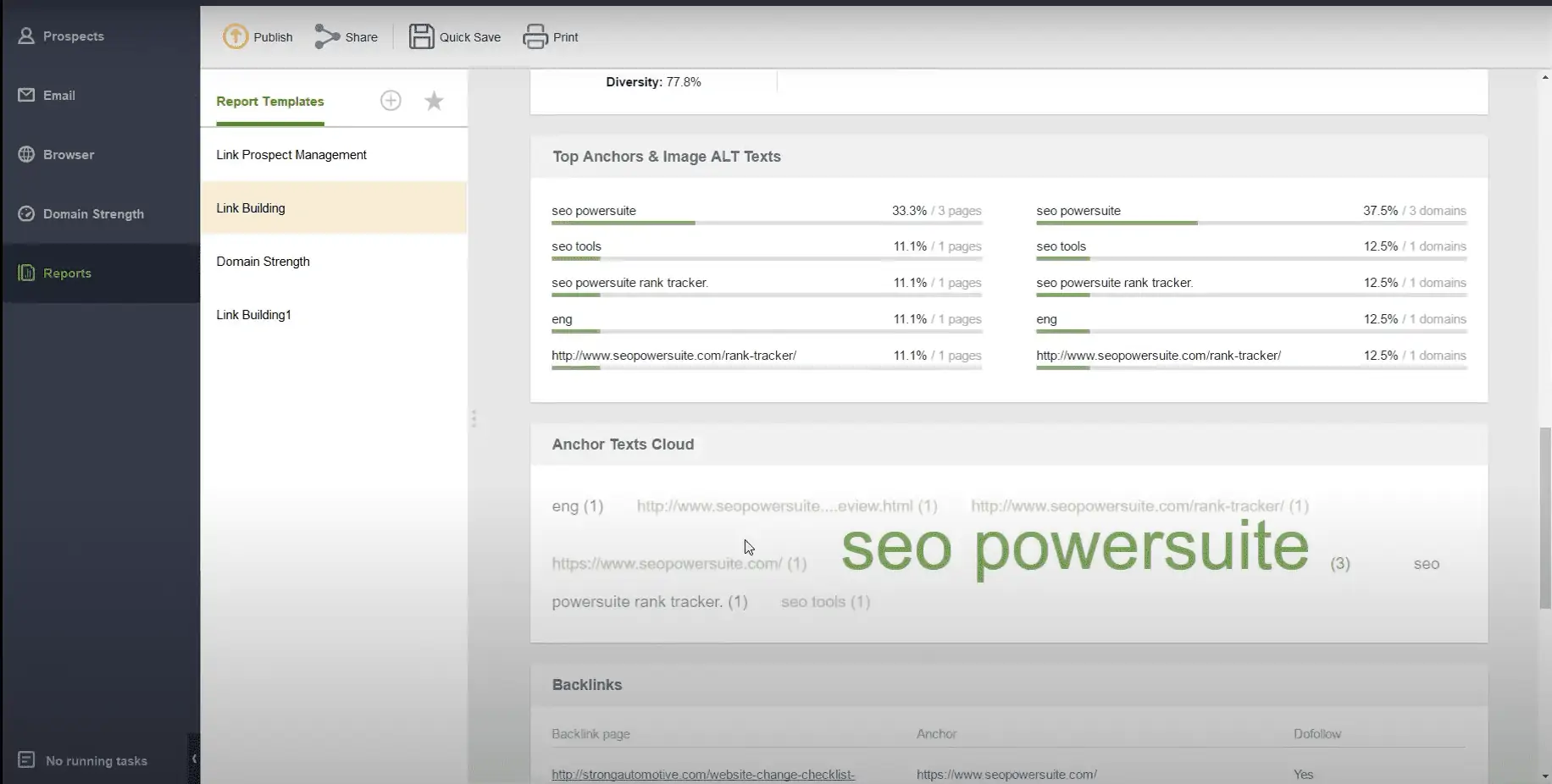 seo powersuite dashboard